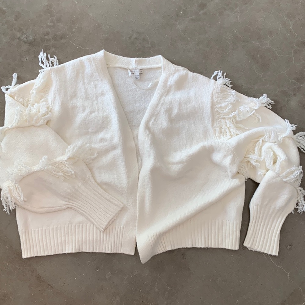 Cream fringe sweater